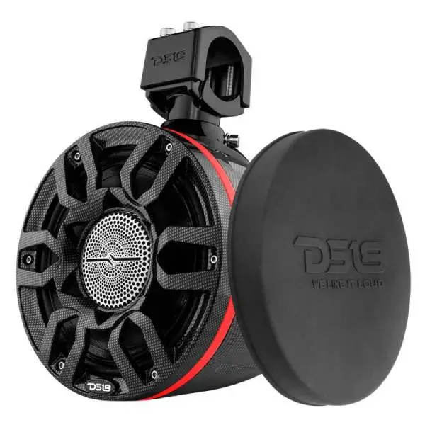 DS18 Compact Pro Towers 8in 250 Watts RMS RGB LEDs PRO-HY8.4B Included Cover Incl Black Crbn Fiber image 5
