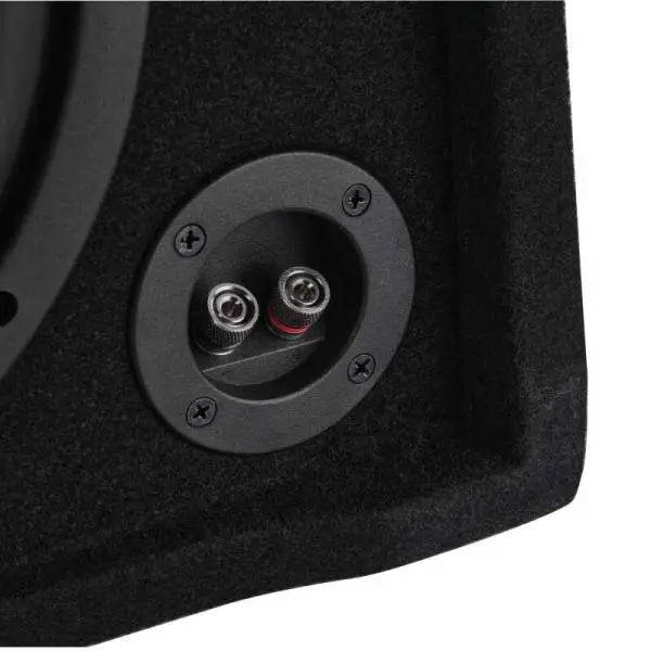 DS18 Single 10in Shallow Subwoofer and Enclosure 600 Watts RMS Downfiring Sealed Black Carpet image 4
