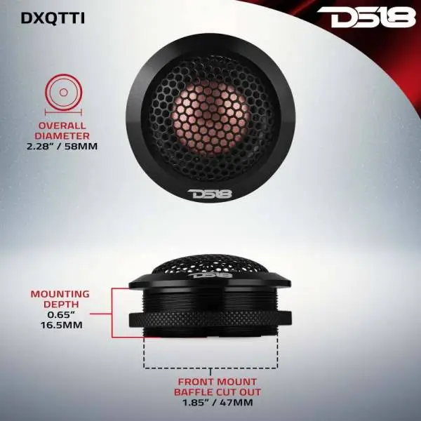 DS18 Deluxe Quality 2.2in Dome Neodymium Aluminum Body 30 Watts RMS 1.1in Titanium Vc 4 ohm image 9