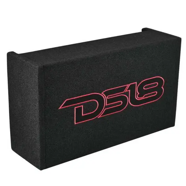 DS18 Single 10in Shallow Subwoofer & Enclosure 300 Watt RMS Downfiring Sealed Black Carpet Amplified image 5