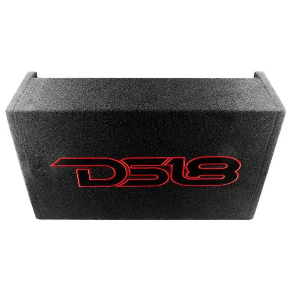 DS18 Single 10in Shallow Subwoofer & Enclosure 300 Watt RMS Downfiring Sealed Black Carpet Amplified image 6