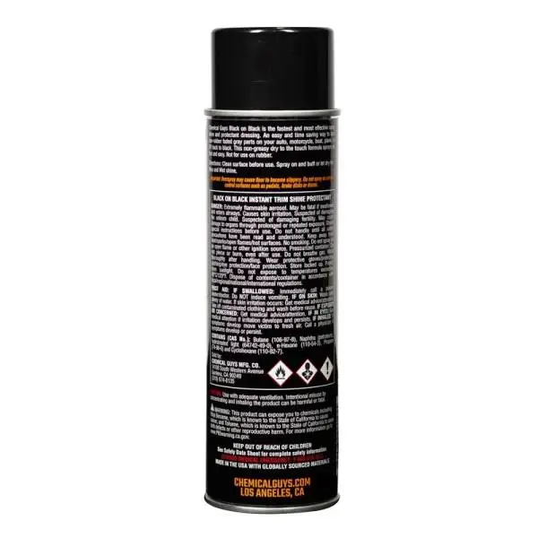 Chemical Guys Black on Black Instant Trim Shine Spray Dressing - 11oz (Aerosol) thumbnail 2
