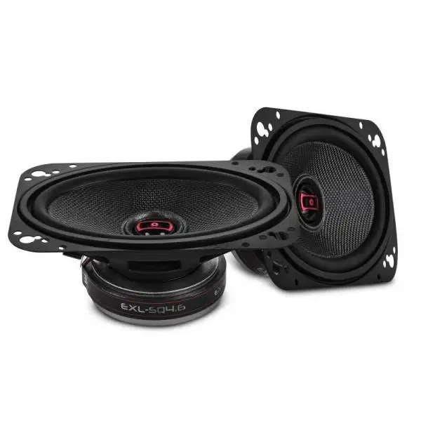 DS18 4x6in 60 Watts RMS 3 ohm 2-Way Coaxial Speakers And Component System w/ Fiberglass Cone