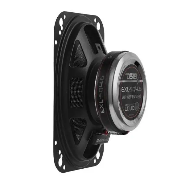 DS18 4x6in 60 Watts RMS 3 ohm 2-Way Coaxial Speakers And Component System w/ Fiberglass Cone thumbnail 6