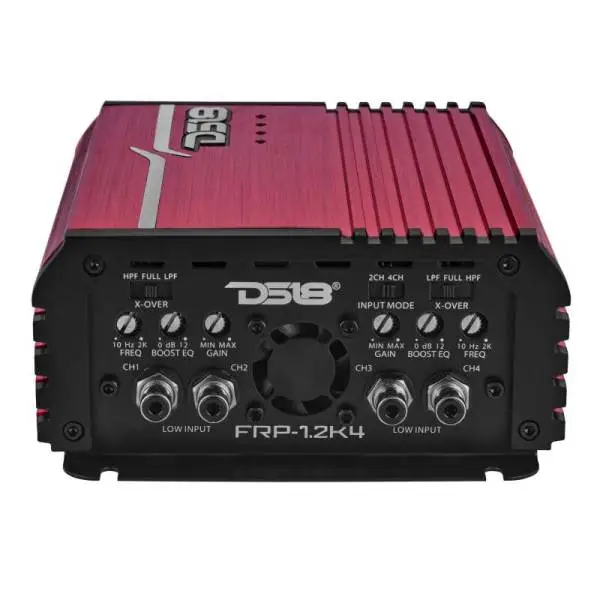 DS18 4-Channel Class-D Amp Stereo Full-Range 4 x 120 W RMS at4 ohm- Red image 3