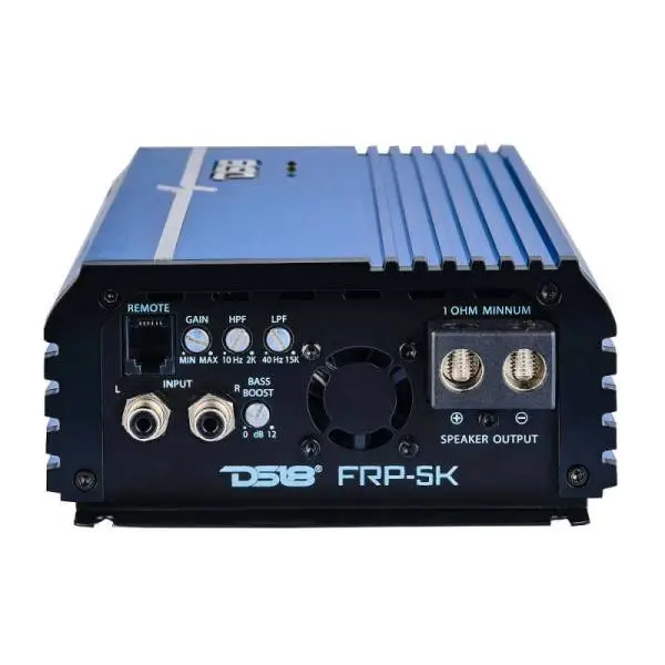 DS18 1-Channel Amp Class D Full-Range Monoblock 5000 Watts RMS/1ohm DPIV1/0 Terminals Included Blue image 3