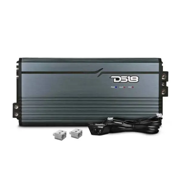 DS18 1-Channel Amp Class D Full-Range Monoblock 5000 Watts RMS/1ohm DPIV1/0 Terminals Incl Titanium thumbnail 5