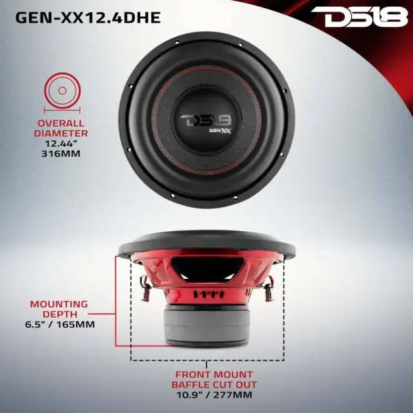 DS18 12in 600 Watts RMS 4 ohm DVC Double Stacked Magnet High Excursion Subwoofers image 2