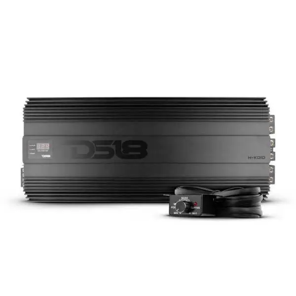 DS18 1-Chnl Amp 18000 Burst/0.67ohm 10000/1ohm 5800/2ohm 3500/4ohm Watts RMS w/ Voltmeter Black
