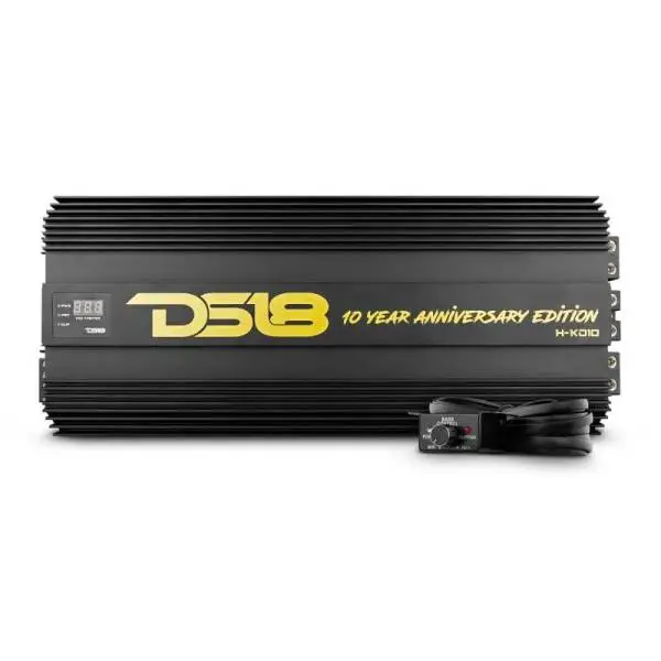 DS18 1-Chnl Amp 18000 Burst/0.67ohm 10000/1ohm 5800/2ohm 3500/4ohm Watts RMS w/ Voltmeter Black image 12