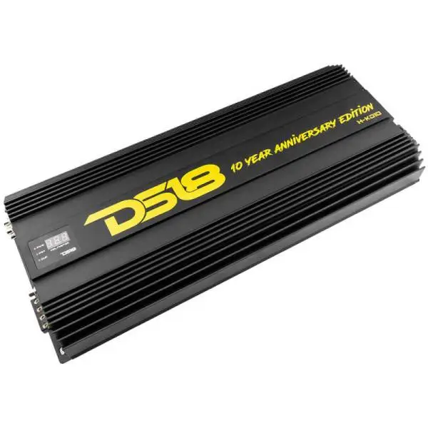 DS18 1-Chnl Amp 18000 Burst/0.67ohm 10000/1ohm 5800/2ohm 3500/4ohm Watts RMS w/ Voltmeter Black image 19