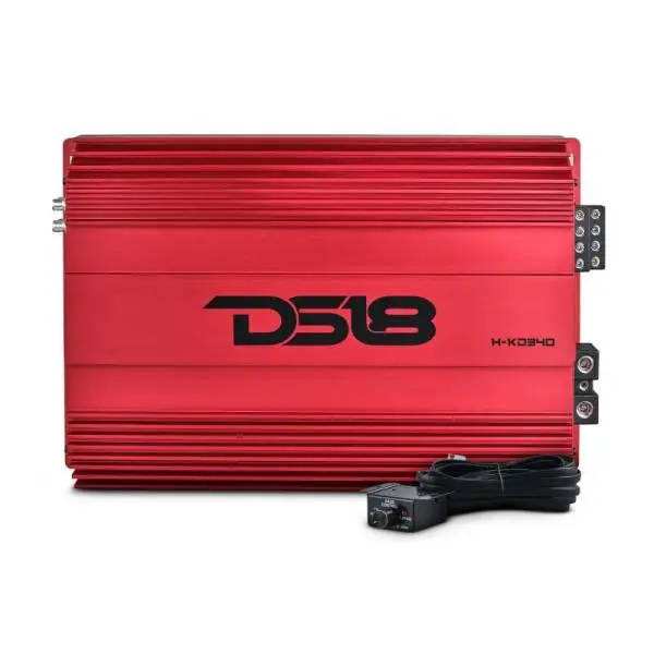 DS18 4-Channel Amp 2x 1000/4ohm Bridge 4 x 550/2ohm 4 x 300/4ohm Watts RMS Red