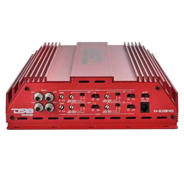 DS18 4-Channel Amp 2x 1000/4ohm Bridge 4 x 550/2ohm 4 x 300/4ohm Watts RMS Red image 5