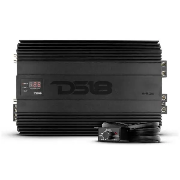 DS18 1-Channel Amp 9200 Burst/0.5ohm 5000/1ohm 3500/2ohm 2200/4ohm Watts RMS w/ Voltmeter Black image 2