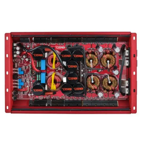 DS18 1-Channel Amp 9200 Burst/0.5ohm 5000/1ohm 3500/2ohm 2200/4ohm Watts RMS w/ Voltmeter Red