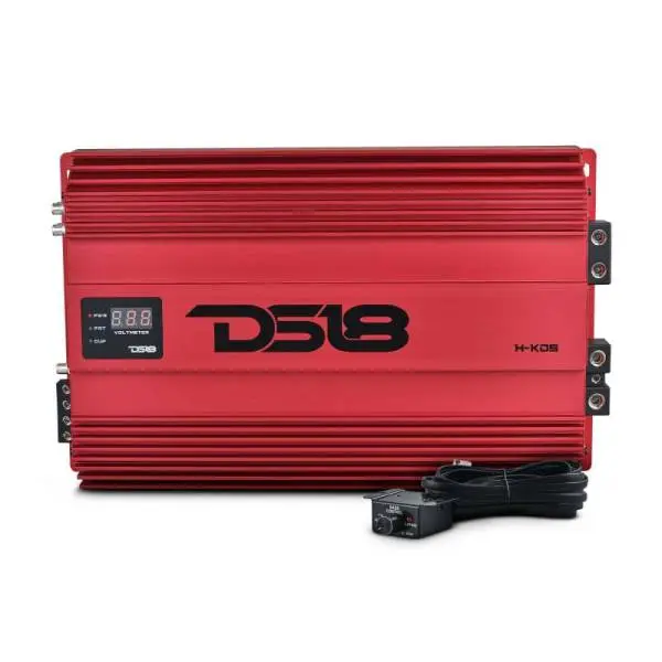 DS18 1-Channel Amp 9200 Burst/0.5ohm 5000/1ohm 3500/2ohm 2200/4ohm Watts RMS w/ Voltmeter Red image 5