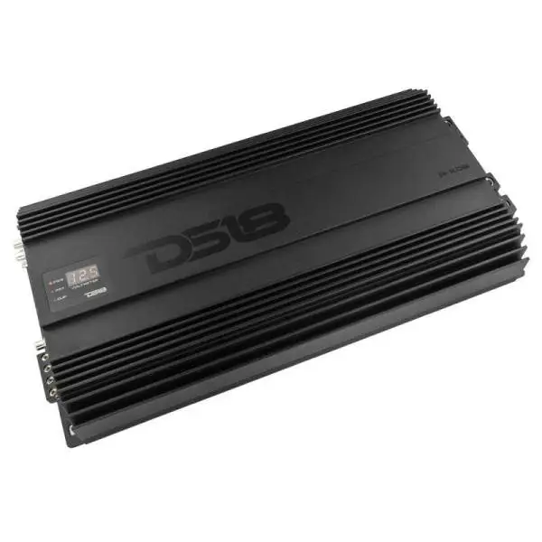 DS18 1-Channel Amp 15000 Burst/0.5ohm 8000/1ohm 4800/2ohm 2500/4ohm Watts RMS w/ Voltmeter Black