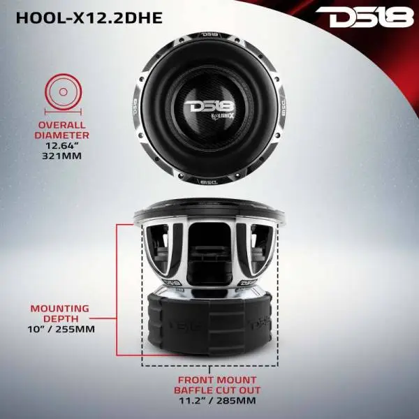 DS18 Hooligan Subwoofer 12in 4000 Watts RMS 2 ohm DVC image 2