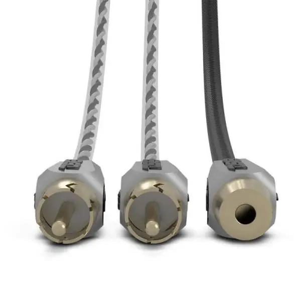 DS18 Level 3 RCA Wire Y Connector 1 Female to 2 Male Black
