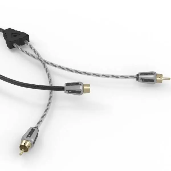 DS18 Level 3 RCA Wire Y Connector 1 Male to 2 Female Black