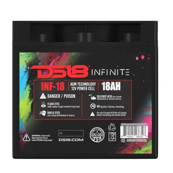 DS18 750 Watts 18 AH Infinite AGM Power Cell Battery thumbnail 2
