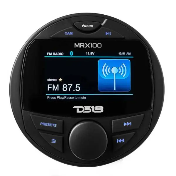 DS18 3in Color TFT Screen 2 Zones 4 volts Output BT RDS 4 x 50 Watts Silicone Cover Headunit MRX100 thumbnail 5