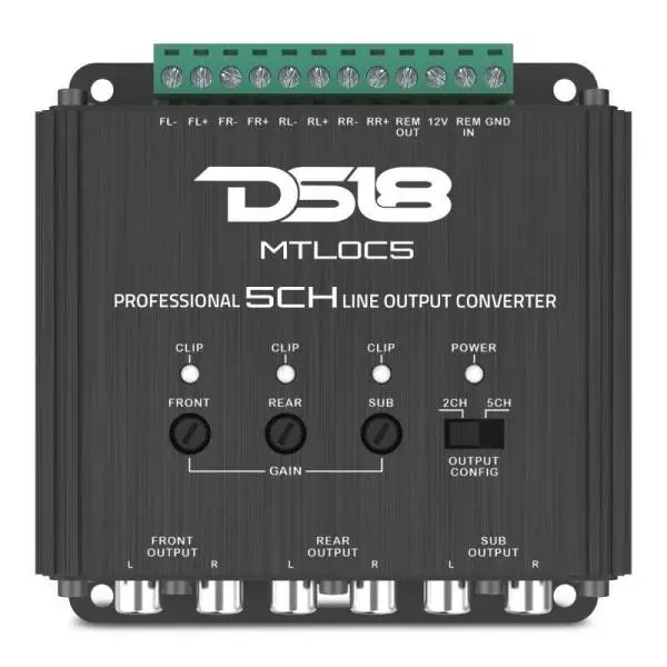 DS18 5-Chnl Speaker Emulator Remote Out Level Matching Controls LED Clip Indicator Hi/Low Converters thumbnail 3