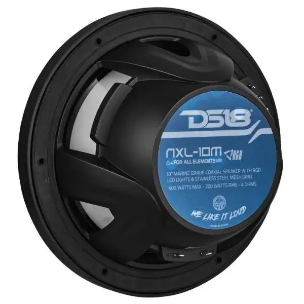 DS18 NXL-M Series Speaker w/ RGB LED Lights 10in 2-Way 200Watts RMS 4 ohm Black