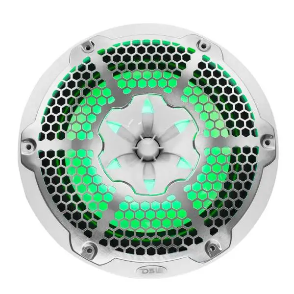 DS18 NXL-M Series Spkr w/ RGB LED Lights 10in 2-Way 200 Watts RMS 4 ohm Wht Grill Detached w/ Cover image 10