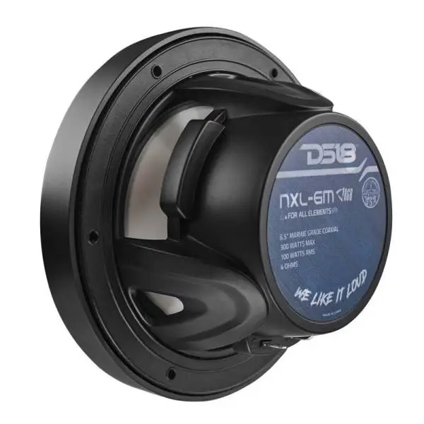 DS18 NXL-M Series Spkr w/ RGB LED Lights 6.5in 2-Way 100 Watts RMS 4 ohm Blk Grill Detached w/ Cover image 2