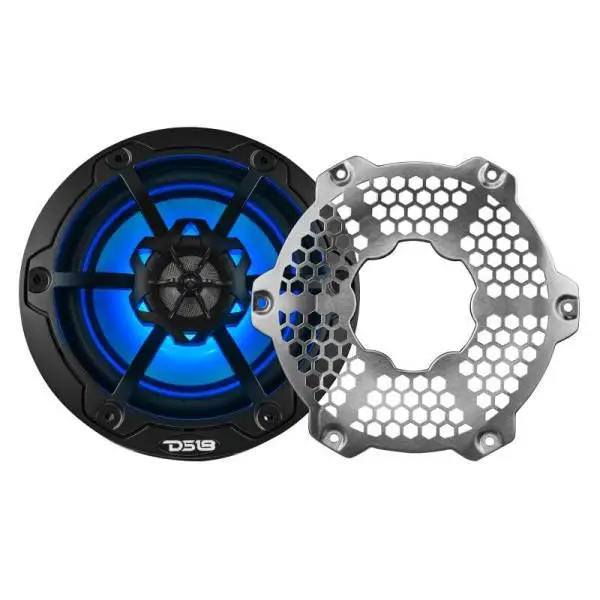 DS18 NXL-M Series Spkr w/ RGB LED Lights 6.5in 2-Way 100 Watts RMS 4 ohm Blk Grill Detached w/ Cover image 4