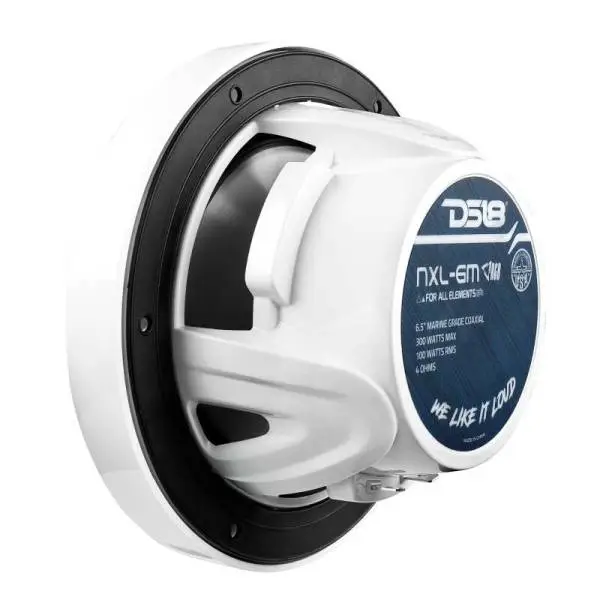 DS18 NXL-M Series Speaker w/ RGB LED Lights 6.5in 2-Way 100 Watts RMS 4 ohm White w/ Cover image 2