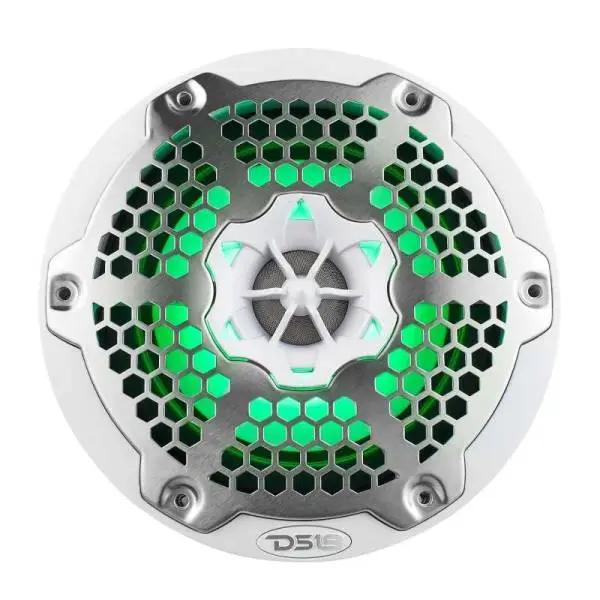 DS18 NXL-M Series Speaker w/ RGB LED Lights 6.5in 2-Way 100 Watts RMS 4 ohm White w/ Cover image 3