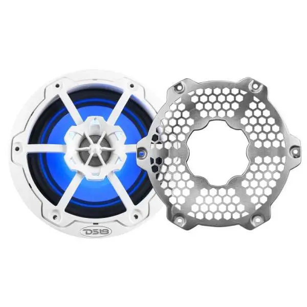 DS18 NXL-M Series Speaker w/ RGB LED Lights 6.5in 2-Way 100 Watts RMS 4 ohm White w/ Cover image 4