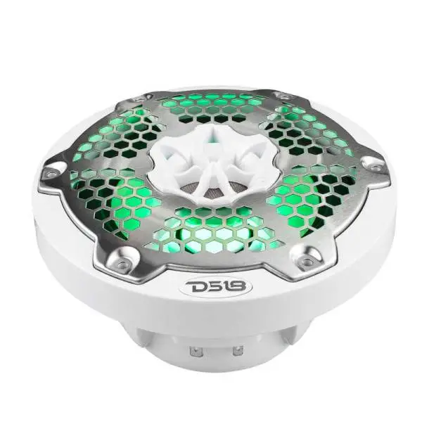 DS18 NXL-M Series Speaker w/ RGB LED Lights 6.5in 2-Way 100 Watts RMS 4 ohm White w/ Cover image 5