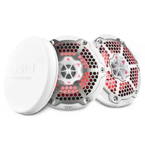 DS18 NXL-M Series Speaker w/ RGB LED Lights 6.5in 2-Way 100 Watts RMS 4 ohm White w/ Cover image 7