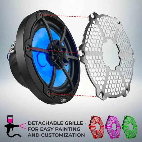DS18 NXL-M Series Speaker w/ RGB LED Lights 8in 2-Way 125 Watts RMS 4 ohm Black image 8