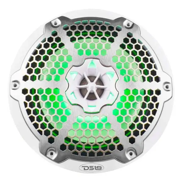 DS18 NXL-M Series Speaker w/ RGB LED Lights 8in 2-Way 125 Watts RMS 4 ohm White w/ Cover image 2