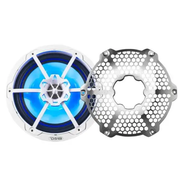 DS18 NXL-M Series Speaker w/ RGB LED Lights 8in 2-Way 125 Watts RMS 4 ohm White w/ Cover image 3