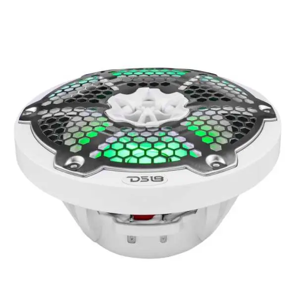 DS18 NXL-M Series Speaker w/ RGB LED Lights 8in 2-Way 125 Watts RMS 4 ohm White w/ Cover image 4