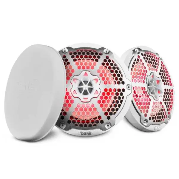 DS18 NXL-M Series Speaker w/ RGB LED Lights 8in 2-Way 125 Watts RMS 4 ohm White w/ Cover image 6