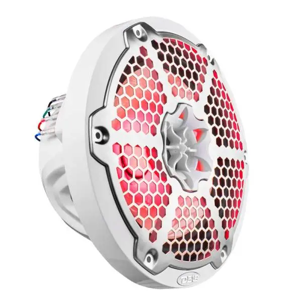 DS18 NXL-M Series Speaker w/ RGB LED Lights 8in 2-Way 125 Watts RMS 4 ohm White w/ Cover image 9