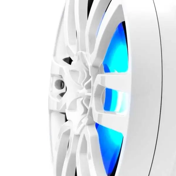 DS18 Compact Towers With Flat And Pole Mounts 8in 125 Watts RMS RGB LED Lights White image 3