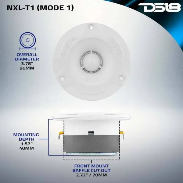 DS18 3.8in 120 Watts RMS 4 ohm 1in Aluminum Vc Super Bullet Tweeter image 8