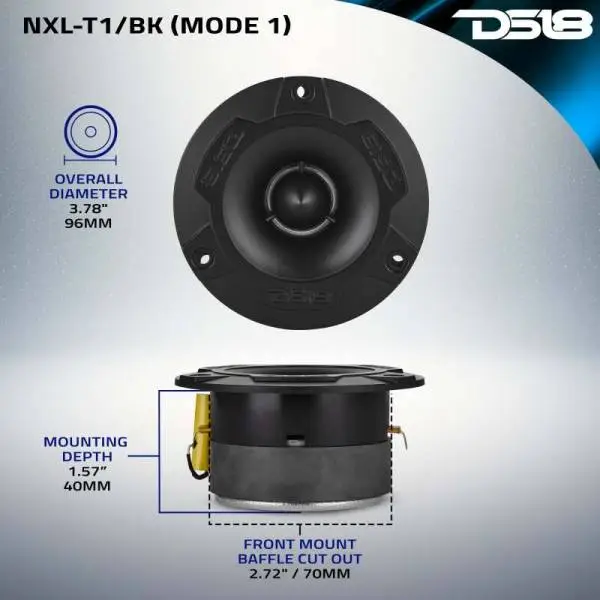 DS18 3.8in 120 Watts RMS 4 ohm 1in Aluminum Vc Super Bullet Tweeter Black image 12