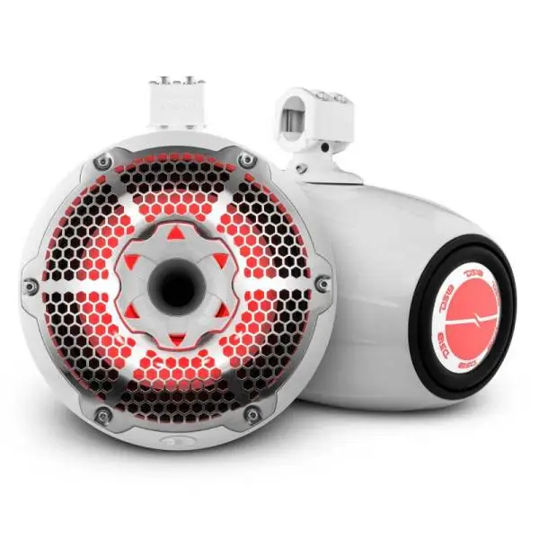 DS18 Tower Speakers Towers Speakers 10in 1in Driver 300 Watts RMS w/ RGB LED Lights White image 4