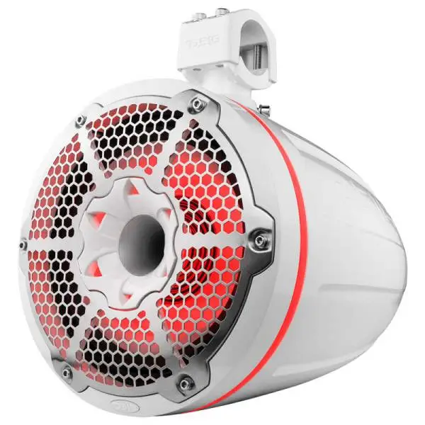 DS18 Tower Speakers Towers Speakers 10in 1in Driver 300 Watts RMS w/ RGB LED Lights White image 8