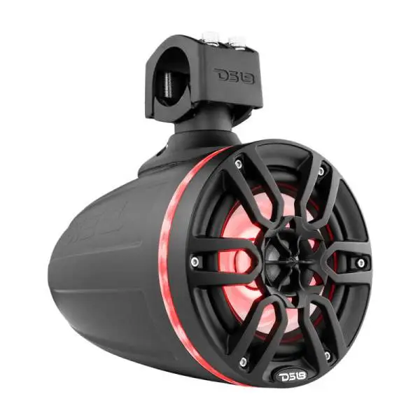 DS18 Tower Speakers 6.5in 100 Watts RMS w/ RGB LED Lights Red image 7