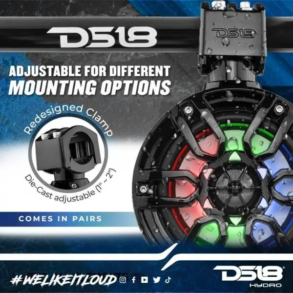 DS18 Tower Speakers 6.5in 100 Watts RMS w/ RGB LED Lights Red image 9