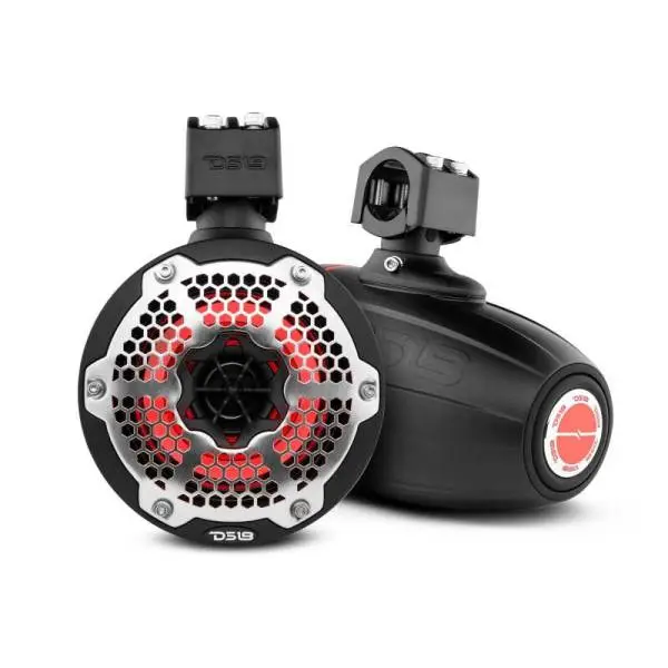 DS18 Tower Speakers 6.5in 1in Driver 150 Watts RMS w/ RGB LED Lights Black image 6